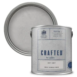 CRAFTED™ By Crown Suede Textured Matt Emulsion Interior Wall Paint Soft Grey - 2.5L