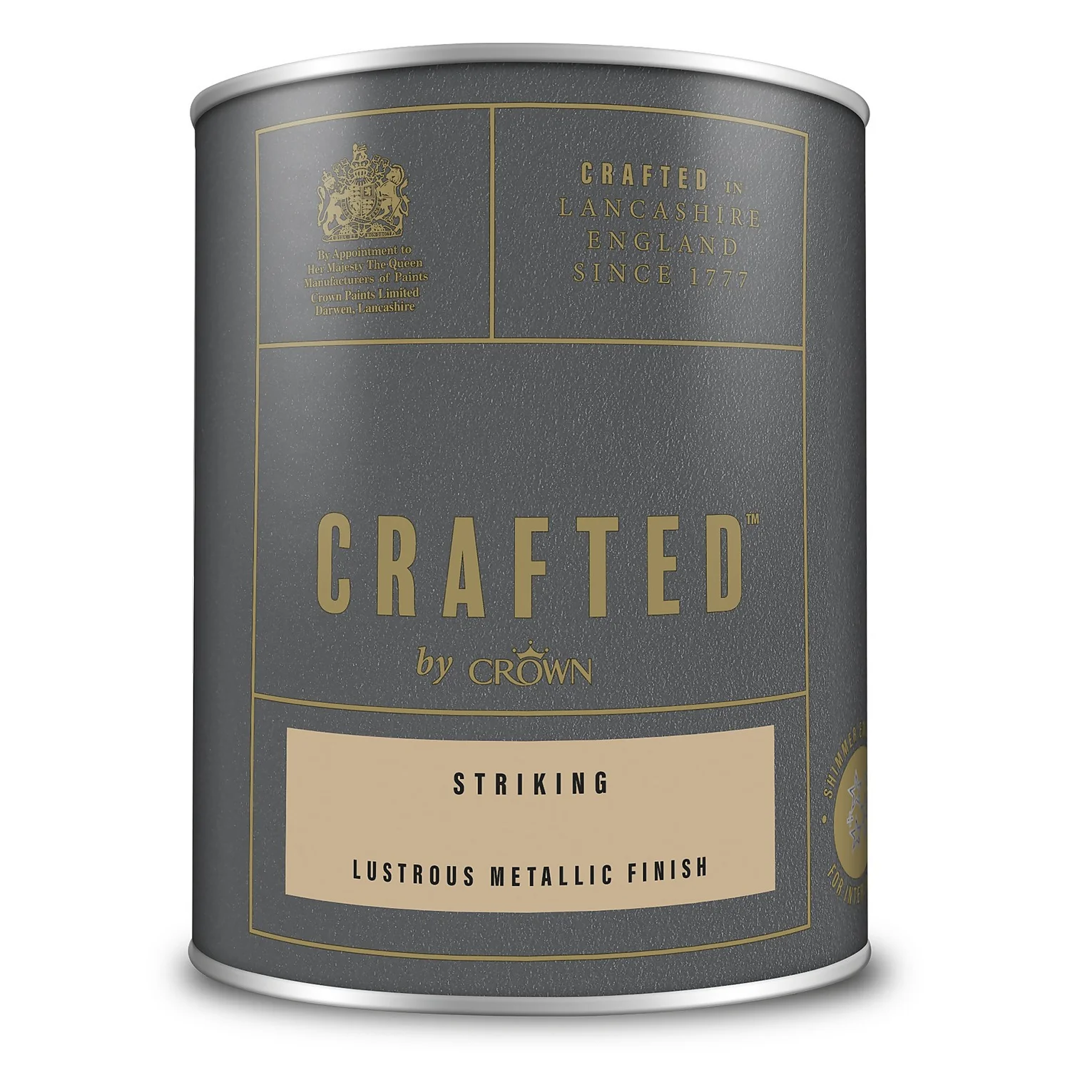 CRAFTED™ By Crown Lustrous Metallic Interior Wall And Wood Paint Striking - 1.25L 5 CRAFTED™ By Crown Lustrous Metallic Interior Wall And Wood Paint Striking - 1.25L - Image 3