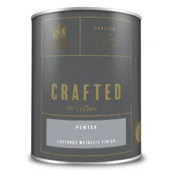 CRAFTED™ By Crown Lustrous Metallic Interior Wall And Wood Paint Pewter - 1.25L 9 CRAFTED™ By Crown Lustrous Metallic Interior Wall And Wood Paint Pewter - 1.25L -Crown 13167167 2054881158776287