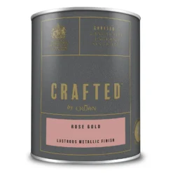 CRAFTED™ By Crown Lustrous Metallic Interior Wall And Wood Paint Rose Gold - 1.25L -Crown 13167168 3524881159122622