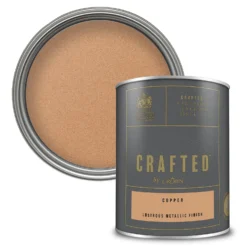 CRAFTED™ By Crown Lustrous Metallic Interior Wall And Wood Paint Copper - 1.25L