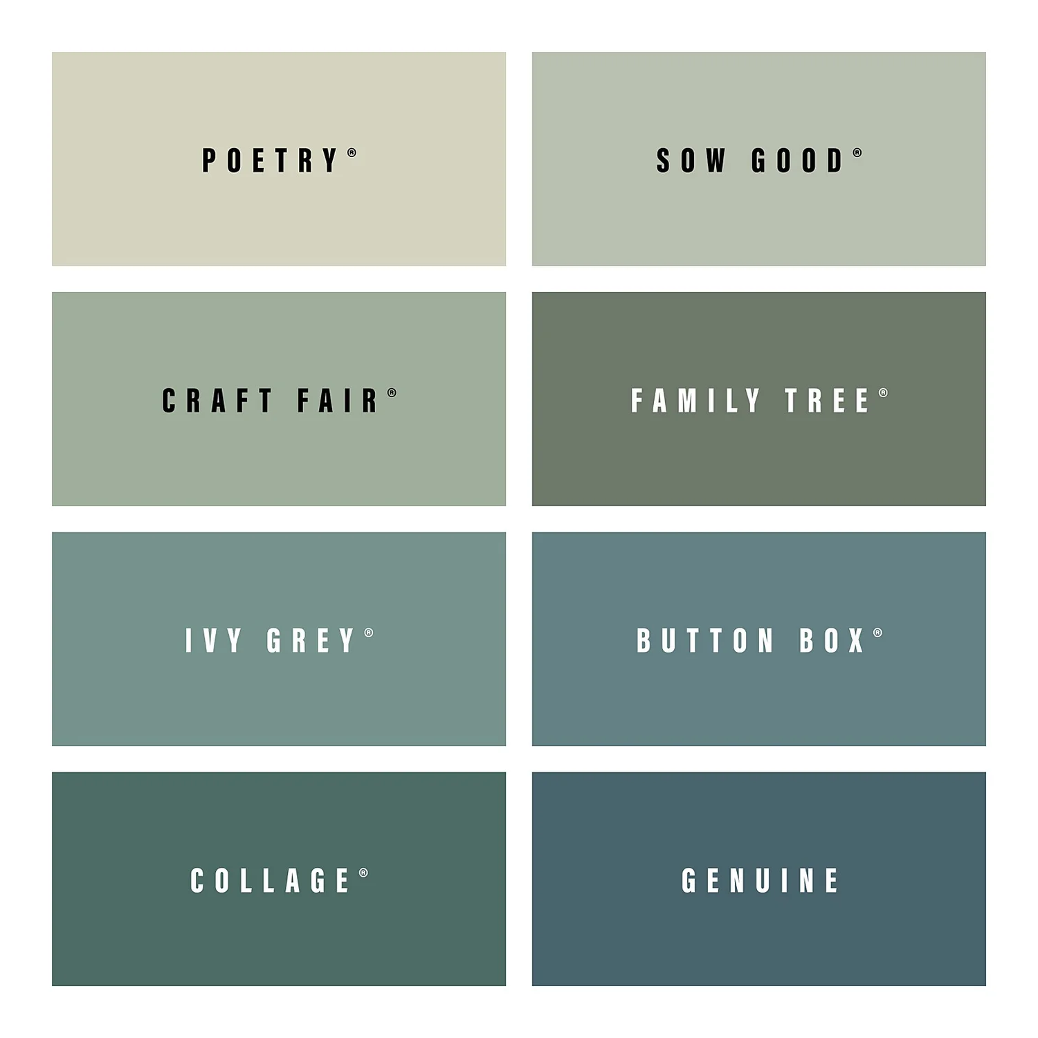 CRAFTED™ By Crown 100% Accurate Pure Paint Tester Green Colour Family 8 Pack 4 CRAFTED™ By Crown 100% Accurate Pure Paint Tester Green Colour Family 8 Pack - Image 2