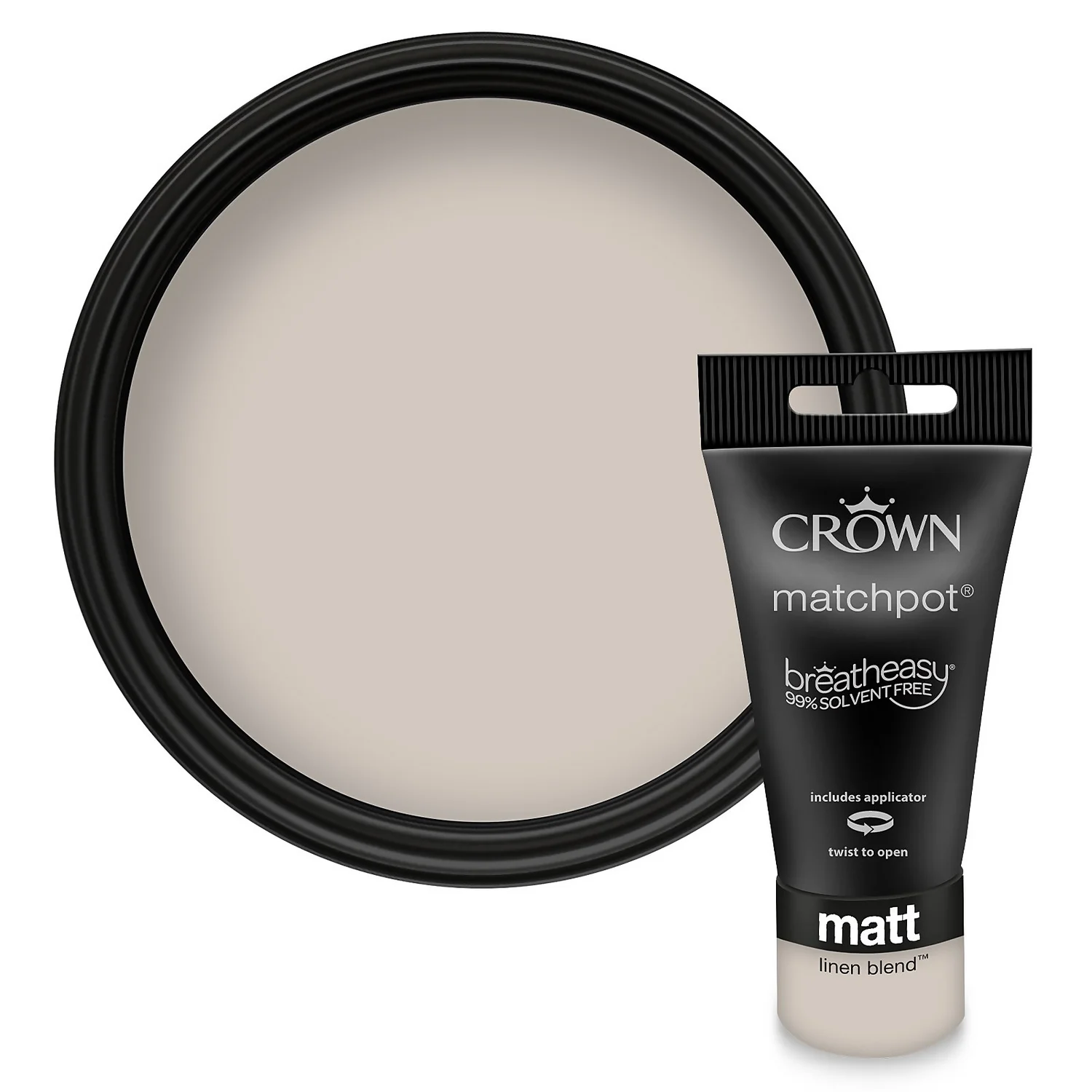 Crown Matt Emulsion Paint Linen Blend - Tester 40ml 3 Crown Matt Emulsion Paint Linen Blend - Tester 40ml