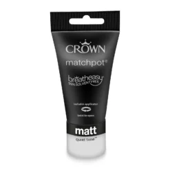 Crown Matt Emulsion Paint Quiet Time - Tester 40ml -Crown 13806986 1214964057101086