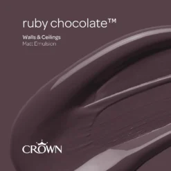 Crown Matt Emulsion Paint Ruby Chocolate - Tester 40ml -Crown 13806992 1084964059952151