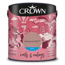 Crown Matt Emulsion Paint Always Orchid - 2.5L -Crown 13807005 1254963581664449