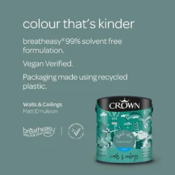 Crown Matt Emulsion Paint Botany Bay - 2.5L -Crown 13807007 3784963774039491