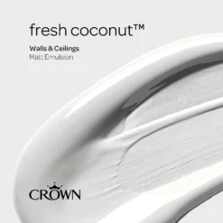 Crown Matt Emulsion Paint Fresh Coconut - 2.5L -Crown 13807014 2034963789233129
