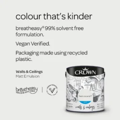 Crown Matt Emulsion Paint Fresh Coconut - 2.5L -Crown 13807014 2134963789147956
