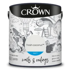 Crown Matt Emulsion Paint Fresh Coconut - 2.5L -Crown 13807014 2944963789328142