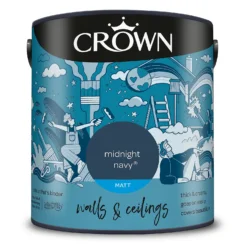 Crown Matt Emulsion Paint Midnight Navy - 2.5L -Crown 13807020 1034964051165820