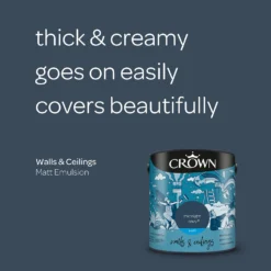 Crown Matt Emulsion Paint Midnight Navy - 2.5L -Crown 13807020 1294964051003967