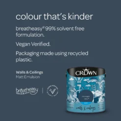 Crown Matt Emulsion Paint Midnight Navy - 2.5L -Crown 13807020 4774964051036115