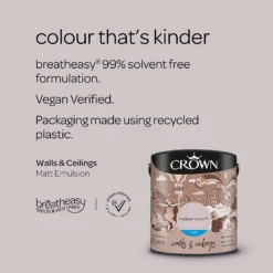 Crown Matt Emulsion Paint Mulberry Mist - 2.5L 15 Crown Matt Emulsion Paint Mulberry Mist - 2.5L -Crown 13807021 5304964048891982