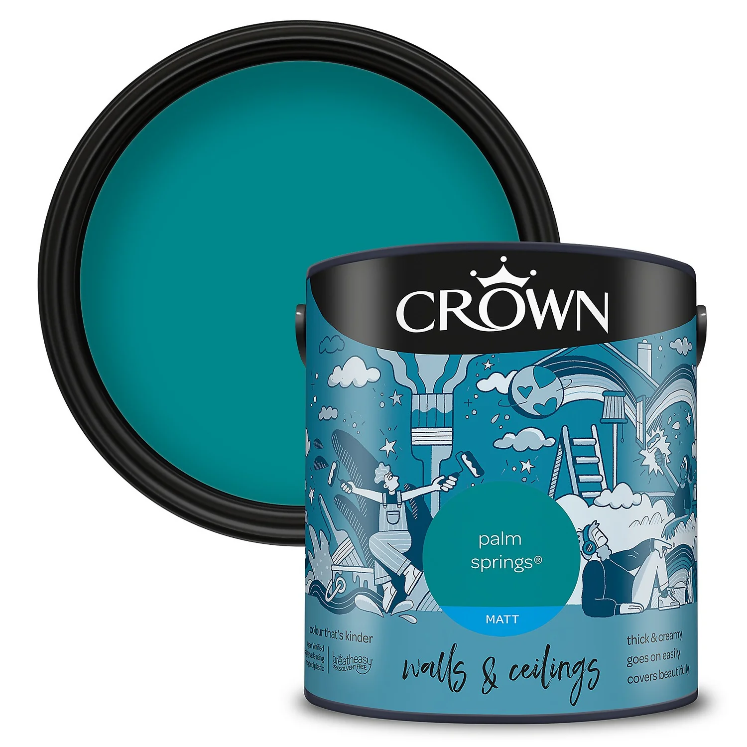 Crown Matt Emulsion Paint Palm Springs - 2.5L 3 Crown Matt Emulsion Paint Palm Springs - 2.5L