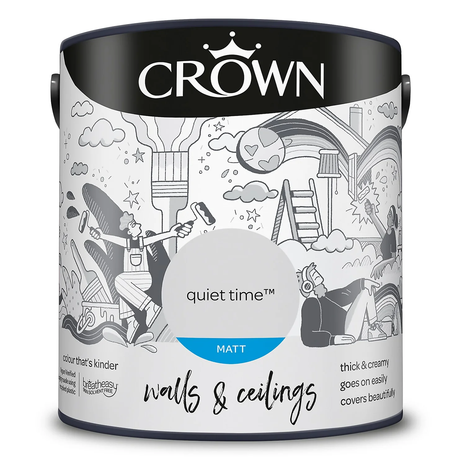 Crown Matt Emulsion Paint Quiet Time - 2.5L 11 Crown Matt Emulsion Paint Quiet Time - 2.5L - Image 9
