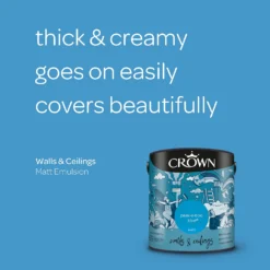 Crown Matt Emulsion Paint Peek-a-Boo Blue - 2.5L -Crown 13807030 2014964056183737