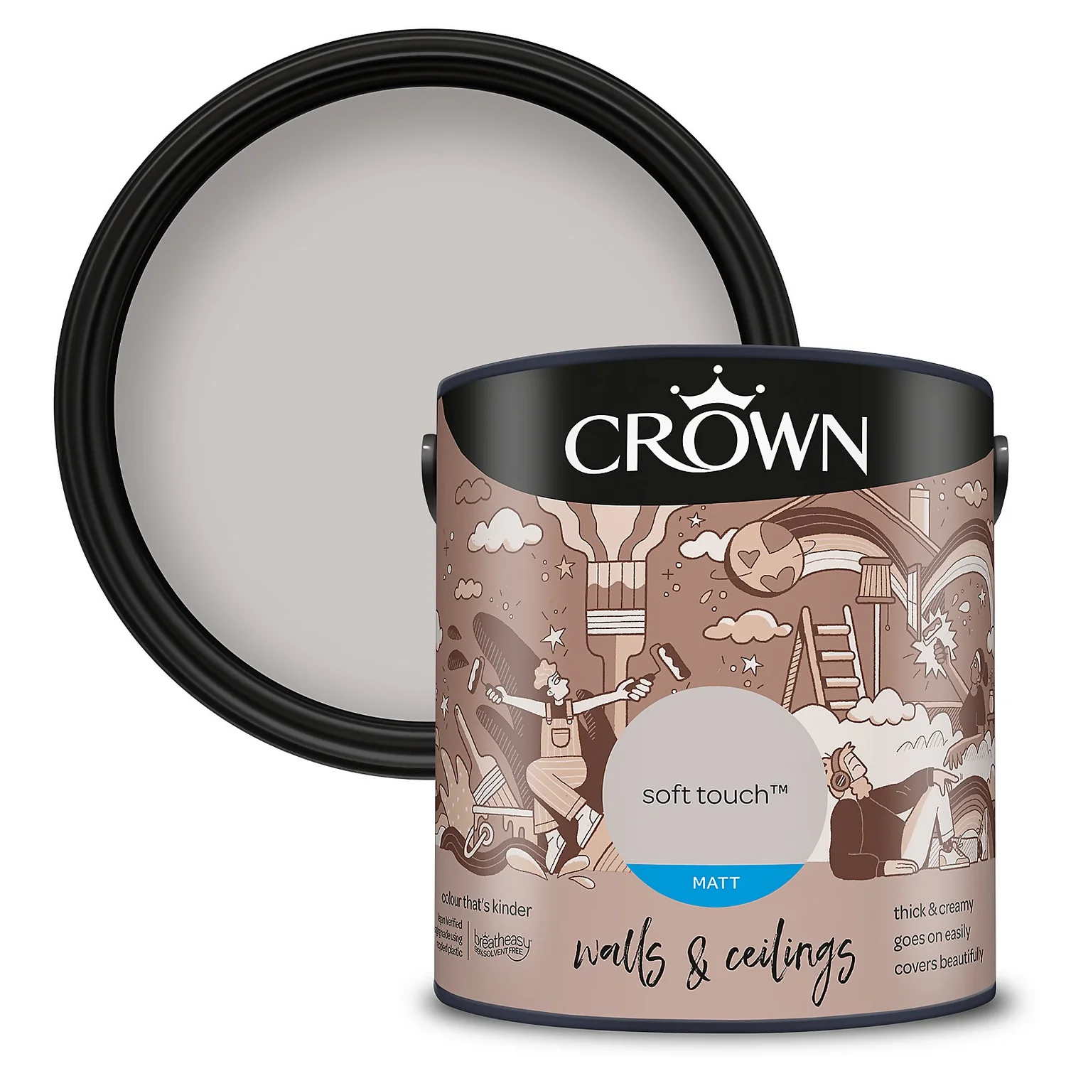 Crown Matt Emulsion Paint Soft Touch - 2.5L 3 Crown Matt Emulsion Paint Soft Touch - 2.5L