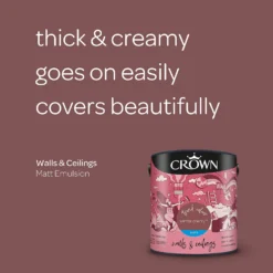 Crown Matt Emulsion Paint Winter Cherry - 2.5L -Crown 13807044 2524964080404339