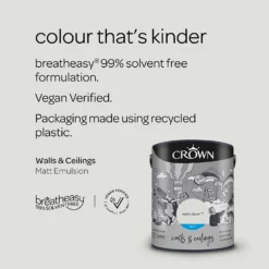 Crown Matt Emulsion Paint Early Dawn - 5L -Crown 13807050 3024964021244498