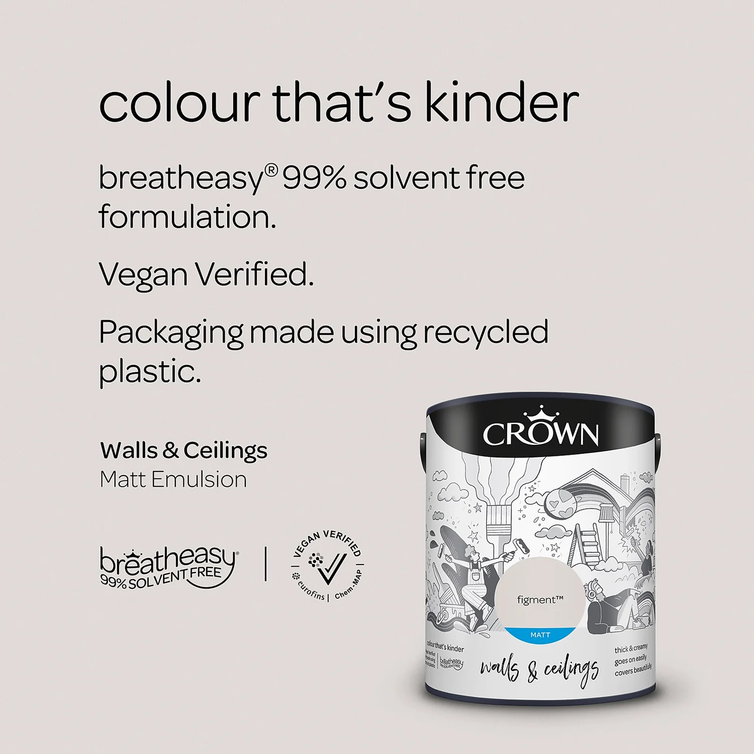 Crown Matt Emulsion Paint Figment - 5L 7 Crown Matt Emulsion Paint Figment - 5L - Image 5