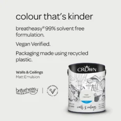 Crown Matt Emulsion Paint Fresh Coconut - 5L -Crown 13807052 7924964025018669