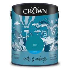 Crown Matt Emulsion Paint Teal - 5L -Crown 13807057 1044964079460002