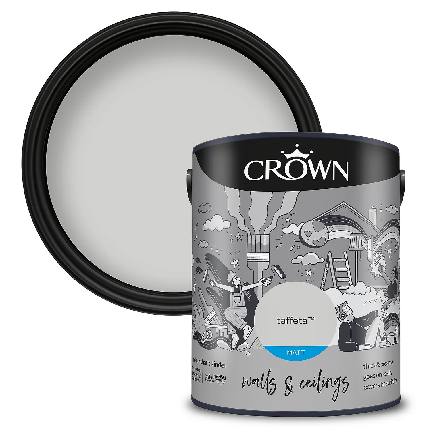 Crown Matt Emulsion Paint Taffeta - 5L 3 Crown Matt Emulsion Paint Taffeta - 5L
